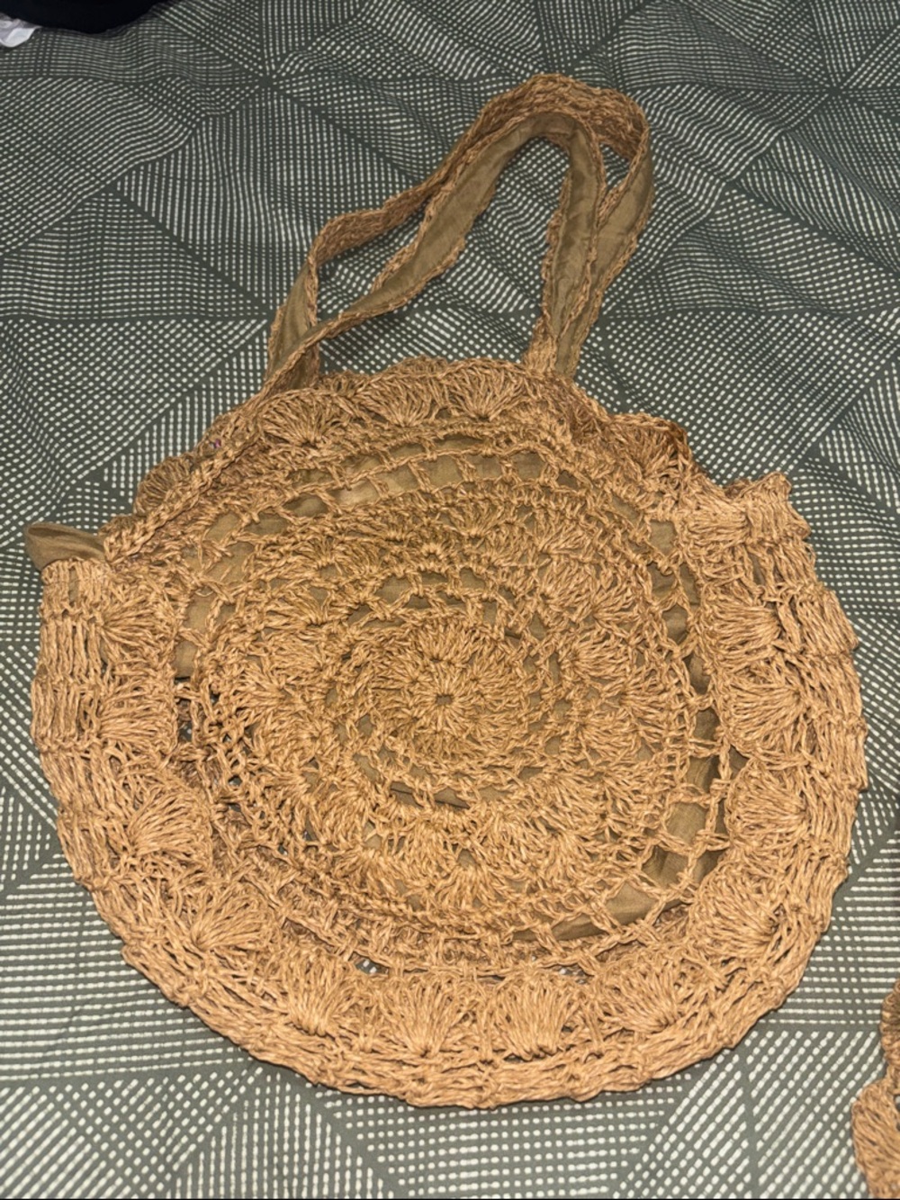 Round Tote Straw Rattan Bag ( Large ) Beach Bag